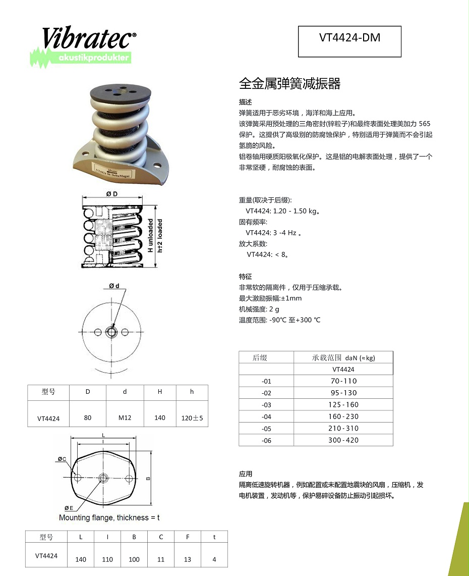 VT4424-DM全金属弹簧减振器