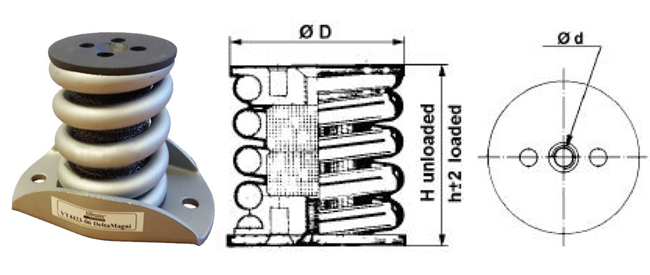 VT4422-23-DM全金属弹簧减振器